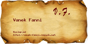 Vanek Fanni névjegykártya