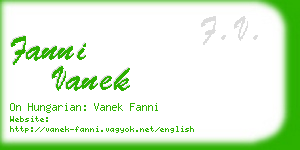 fanni vanek business card